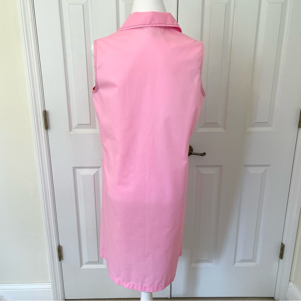 Vintage Danielle Pink Strawberry Patch Sleeveless Mod Vintage House Dress Robe - Picture 8 of 16